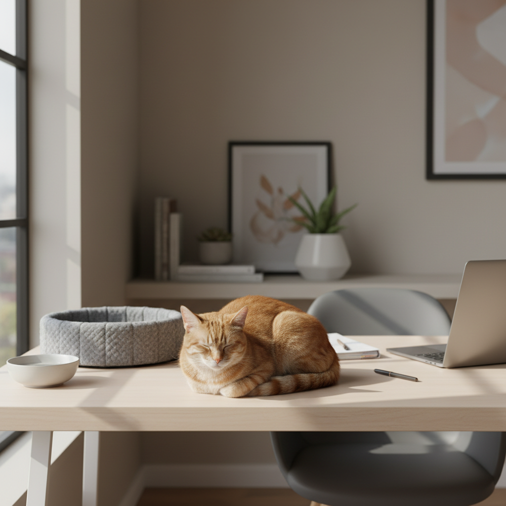 貓咪於居家辦公環境中的壓力表現